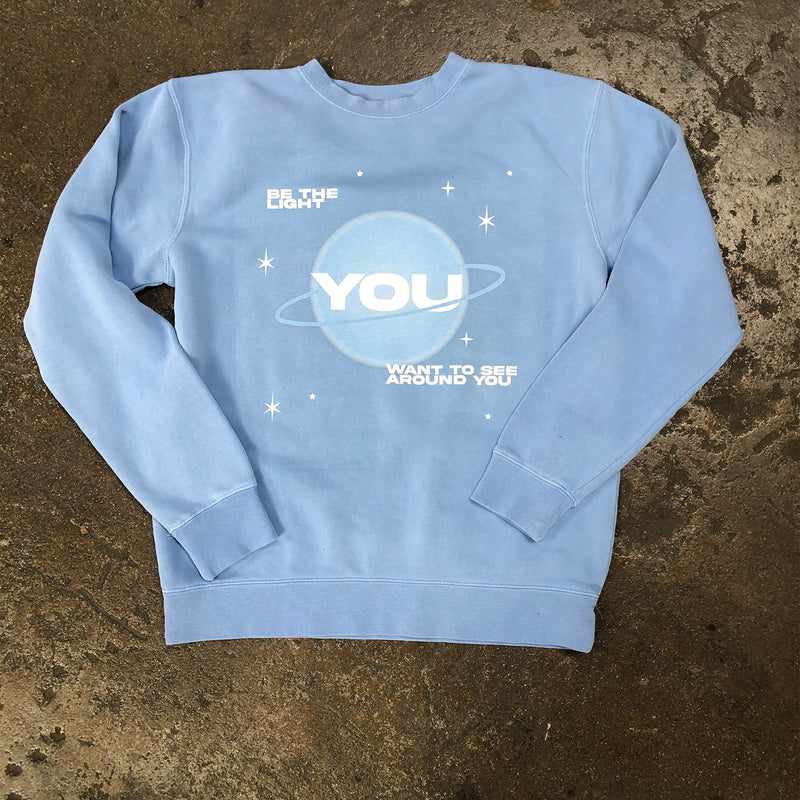 Be the Light Pigment Dyed Crew Blue